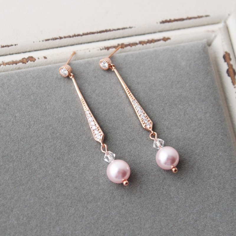 Rose Gold Pearl Earrings Etsy — free download