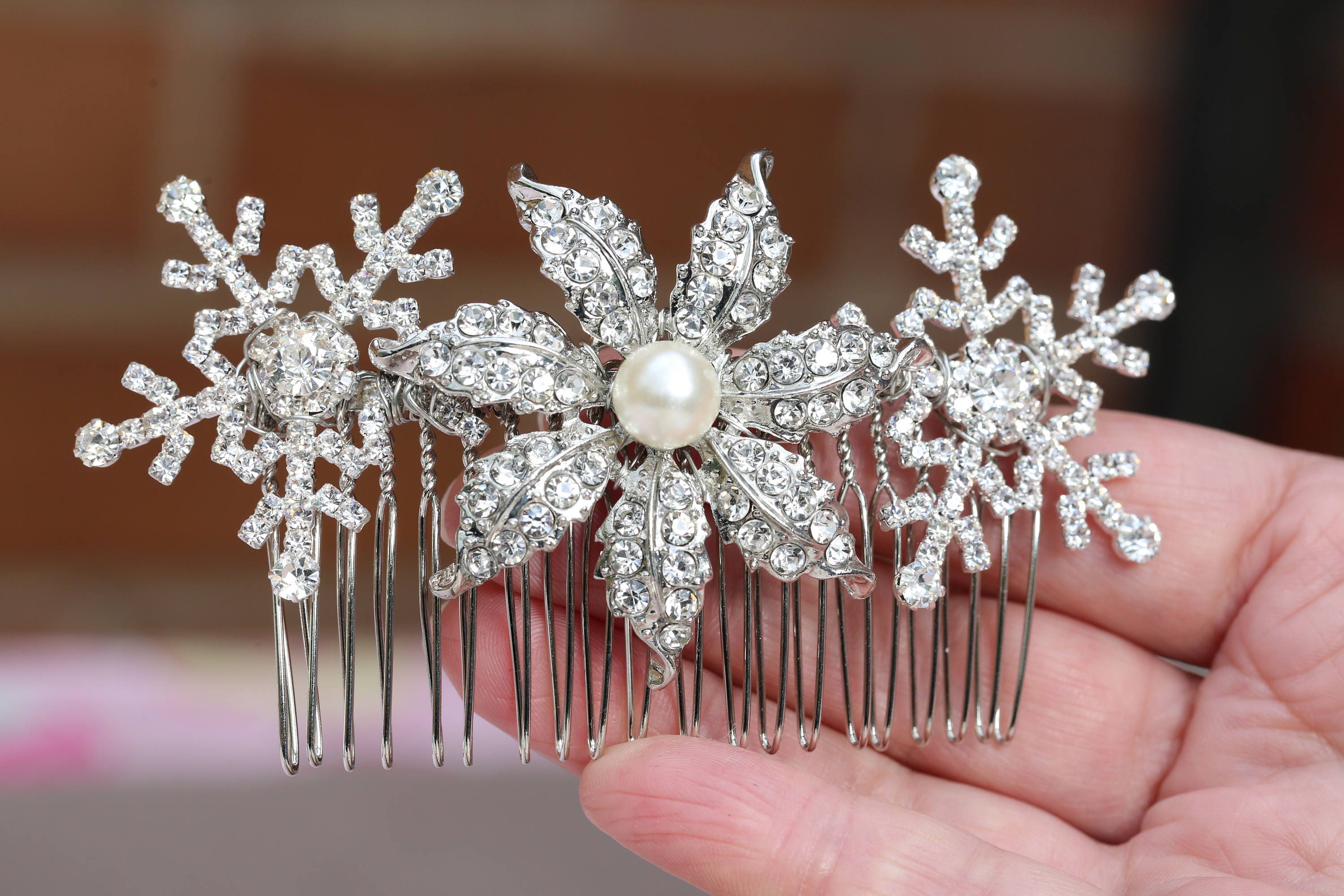 Silver Winter Snowflake Hair Comb Snowflake Hair Accessory for Etsy UK