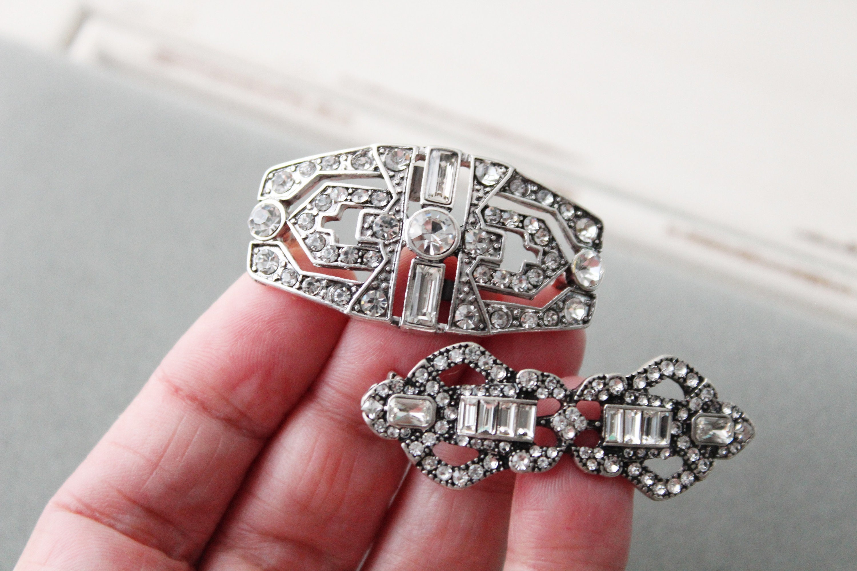Art deco hotsell rhinestone brooch