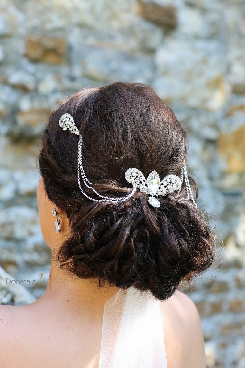 Wedding Hair Chain Art Deco Head Chain Wedding Hair Piece Etsy UK