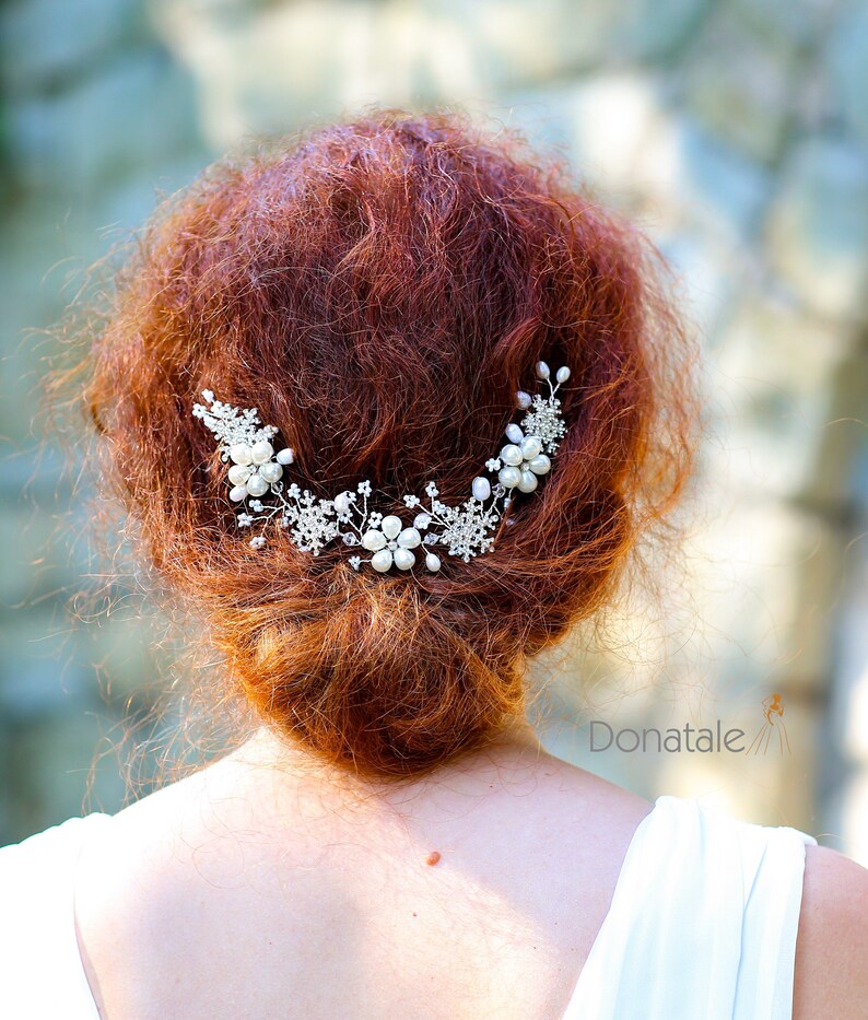 Bridal Hair Comb Wedding Hair Comb Crystal Pearl Headpiece Etsy