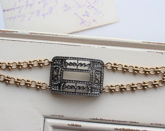 Art Deco Style Bracelet, Statement  Bracelet, Vintage style crystal bracelet,  Gatsby bracelet, Great Gatsby jewelry, Gold Black Bracelet