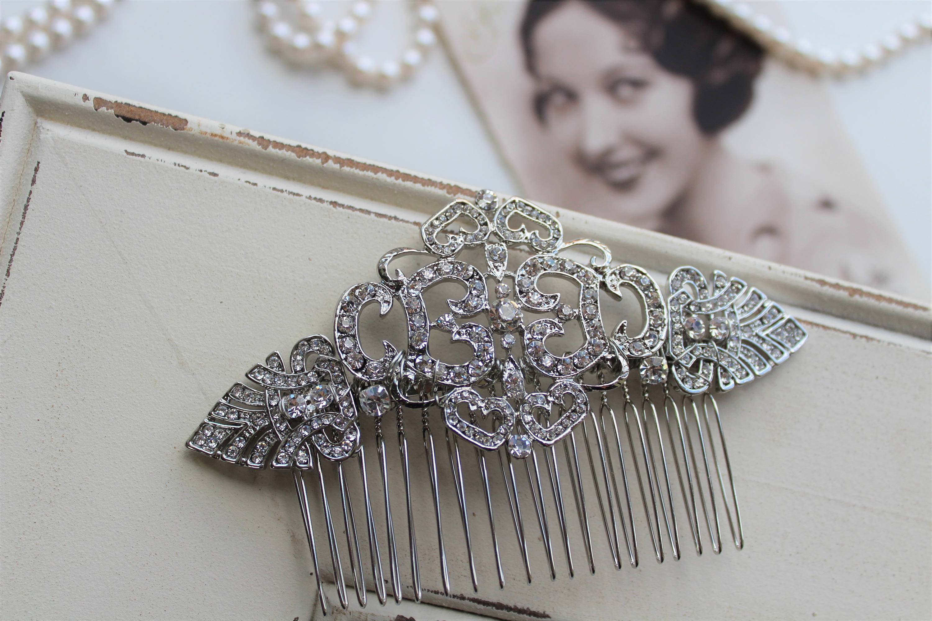 Art Deco Hair Comb Wedding Hair Comb Vintage Style Crystal Etsy UK