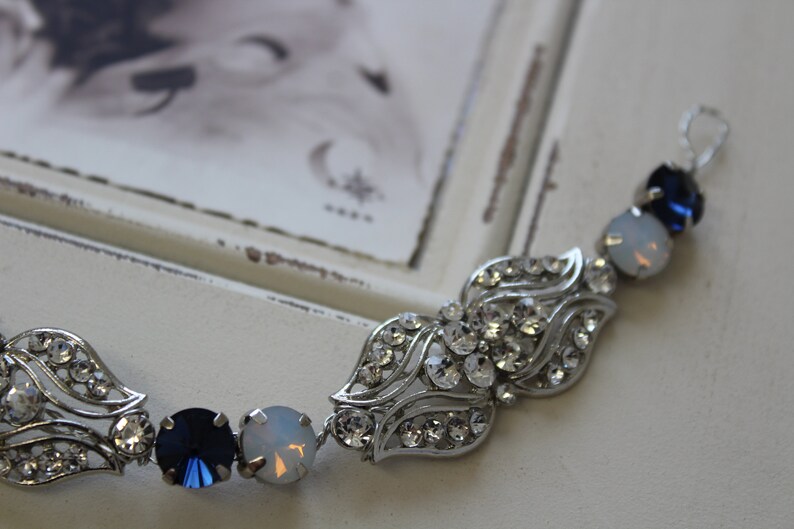 10. Royal Blue Bridal Hair Chain - wide 3