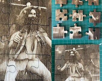 Foto gegraveerd met puzzeleffect