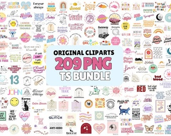 High Quality Taylor-Inspired Clip Art PNG Bundle | Original Design T Swift Sticker Pack