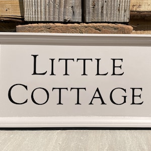 Modern Personalised Painted and Framed Cottage Sign | Farrow and Ball &#39;Elephant&#39;s Breath&#39; | Garden Gate | Door Name | Custom Paint