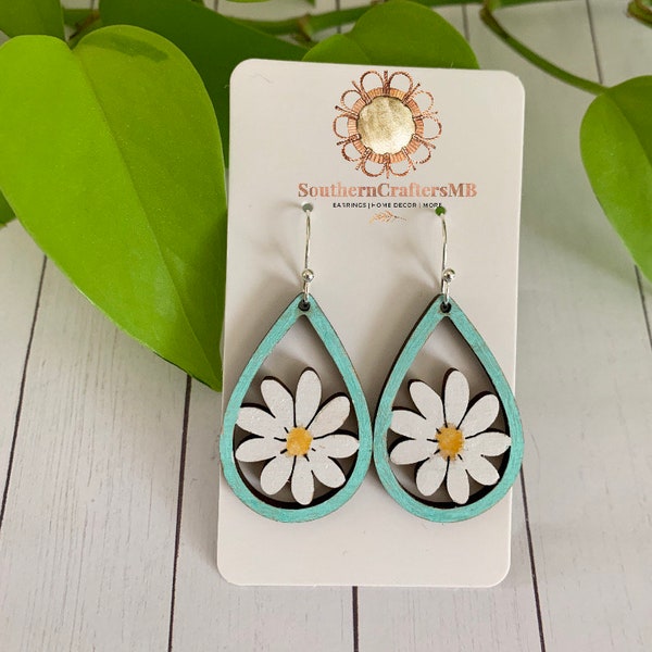 Daisy Wood Earrings