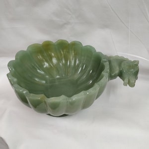 Jade stone bowl, Gemstone bowl, offering bowl, crystal bowl, Healing Bowl, flower bowl, Carved Stone bowl, Green Aventurine bowl, Home decor