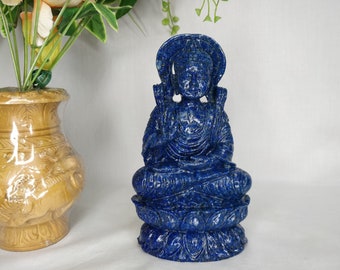 Lapis buddha, Gautam buddha, Meditating Buddha, Buddha Figurine, Carved Stone buddha, Natural stone Buddha, Gemstone Carvings, Handcarvings