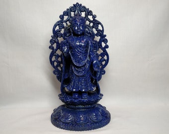 Lapis Lazuli Buddha, Gautam Buddha, Blessing Buddha, Handcarved Netted Work Buddha, Religious Home decor, Meditating buddha, Spiritual Decor