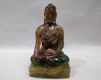 Fluorite Buddha, Gautam buddha, Gemstone buddha, Buddha figurine, buddha carving, Blessing Buddha, Meditating Buddha, Shakyamuni Buddha