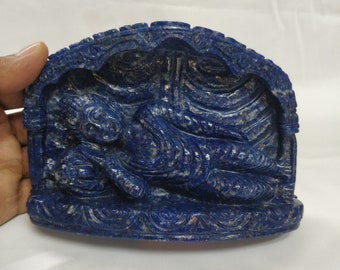 Lapis Lazuli Buddha, Gautam Buddha, Gemstone Buddha, Sleeping Buddha, Meditation Decor, Spiritual Home decor, Prayer idol, Shakyamuni Buddha