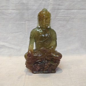 Miniature Bronze Figurine Chest with amber sculpture manual processing rare 