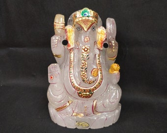 Crystal Quartz Ganesha Statue | Sphatik Lord Ganesh | Sacred Diwali Pooja Idol | Altar Meditation Decor