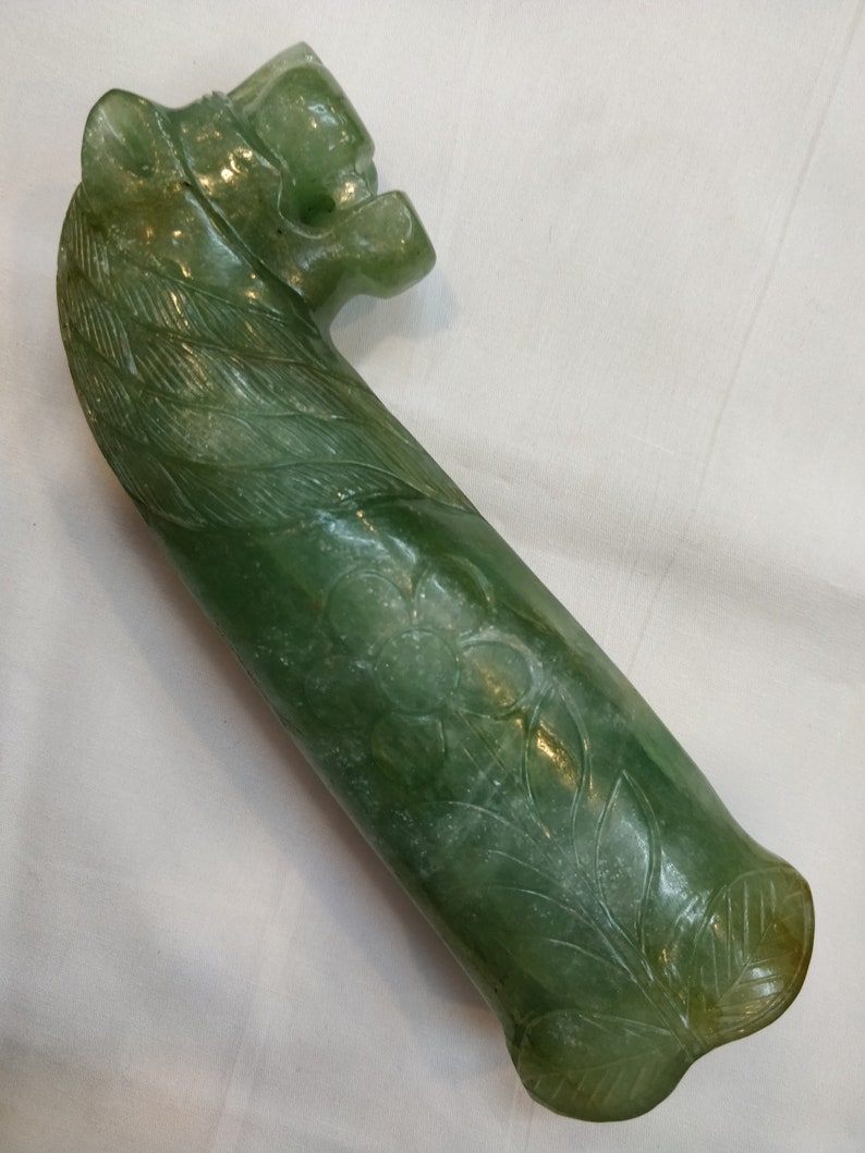 Jade Knife Handle Jade dagger Lion dagger carved stone Etsy