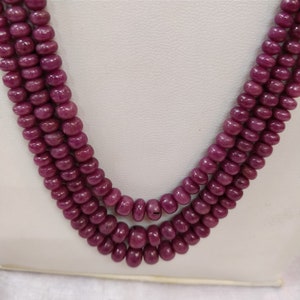 Collar de rubí, joyería de rubí, collar de cuentas de rubí, collar de piedras preciosas, rubí genuino, collar de piedra natal, regalo para mujeres, joyería hecha a mano