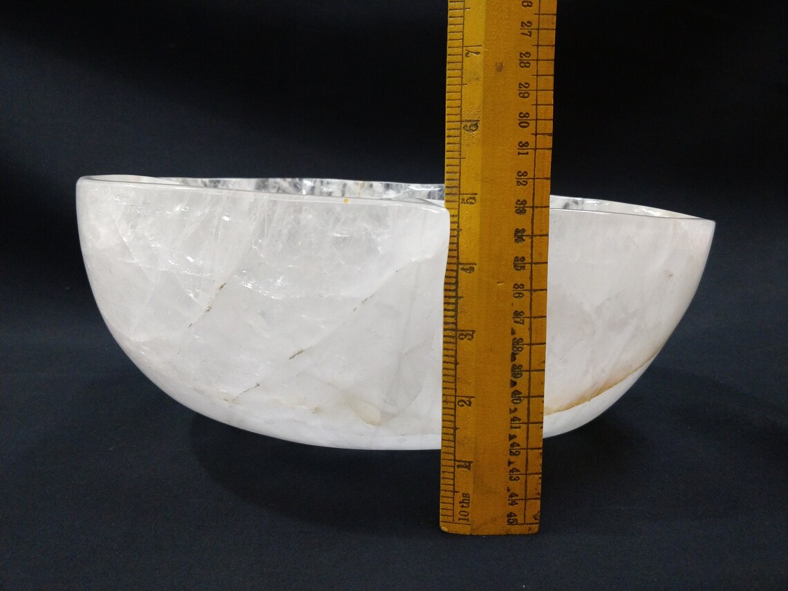 Crystal Gemstone Bowl Clear Quartz Bowl Healing Bowl Flower Etsy
