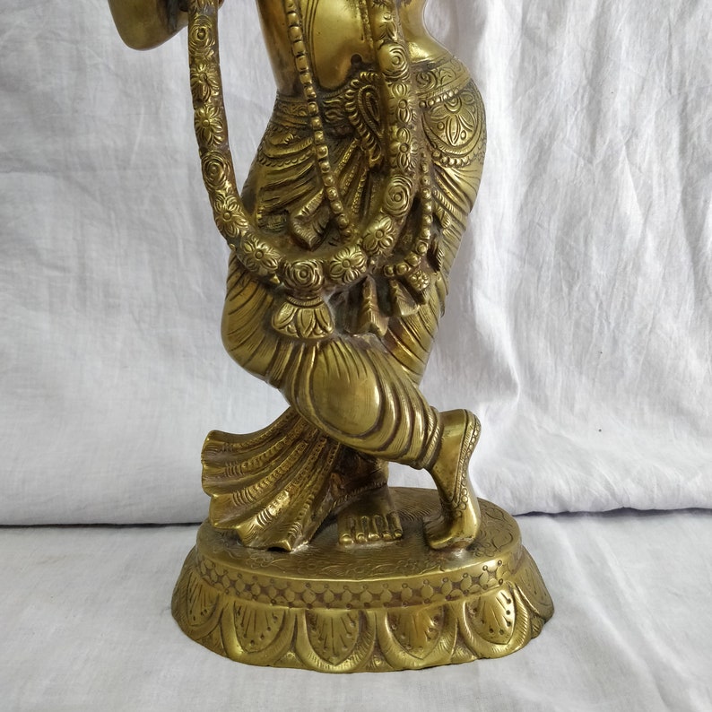 Brass krishna statue Antique brass krishna brass Etsy