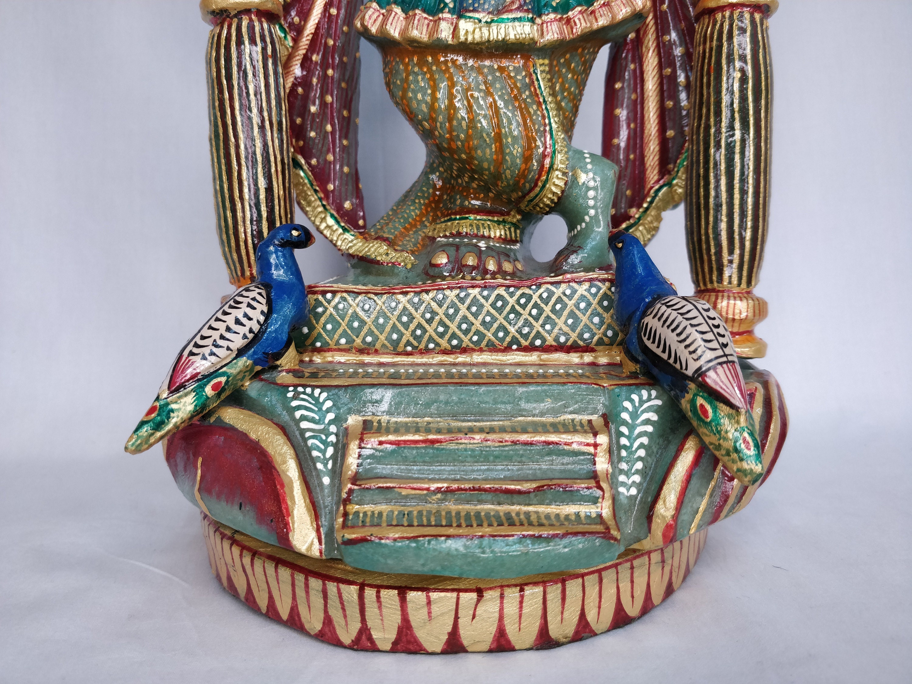 Green Jade Krishna, Green Aventurine Krishna, Carved Stone Krishna