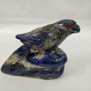 Sodalite Gemstone bird, Bird Figurines, Carved stone Bird, Carving Bird, Bird statues, Bird Sculptures, Bird Decor, Home Garden decor