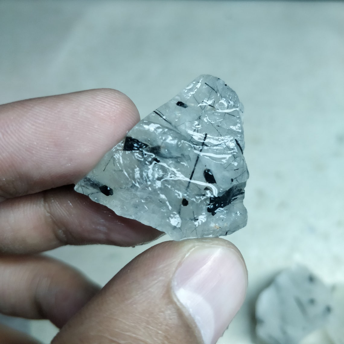 Black Rutile Gemstone Rutilated Quartz Black Venus Hair Etsy