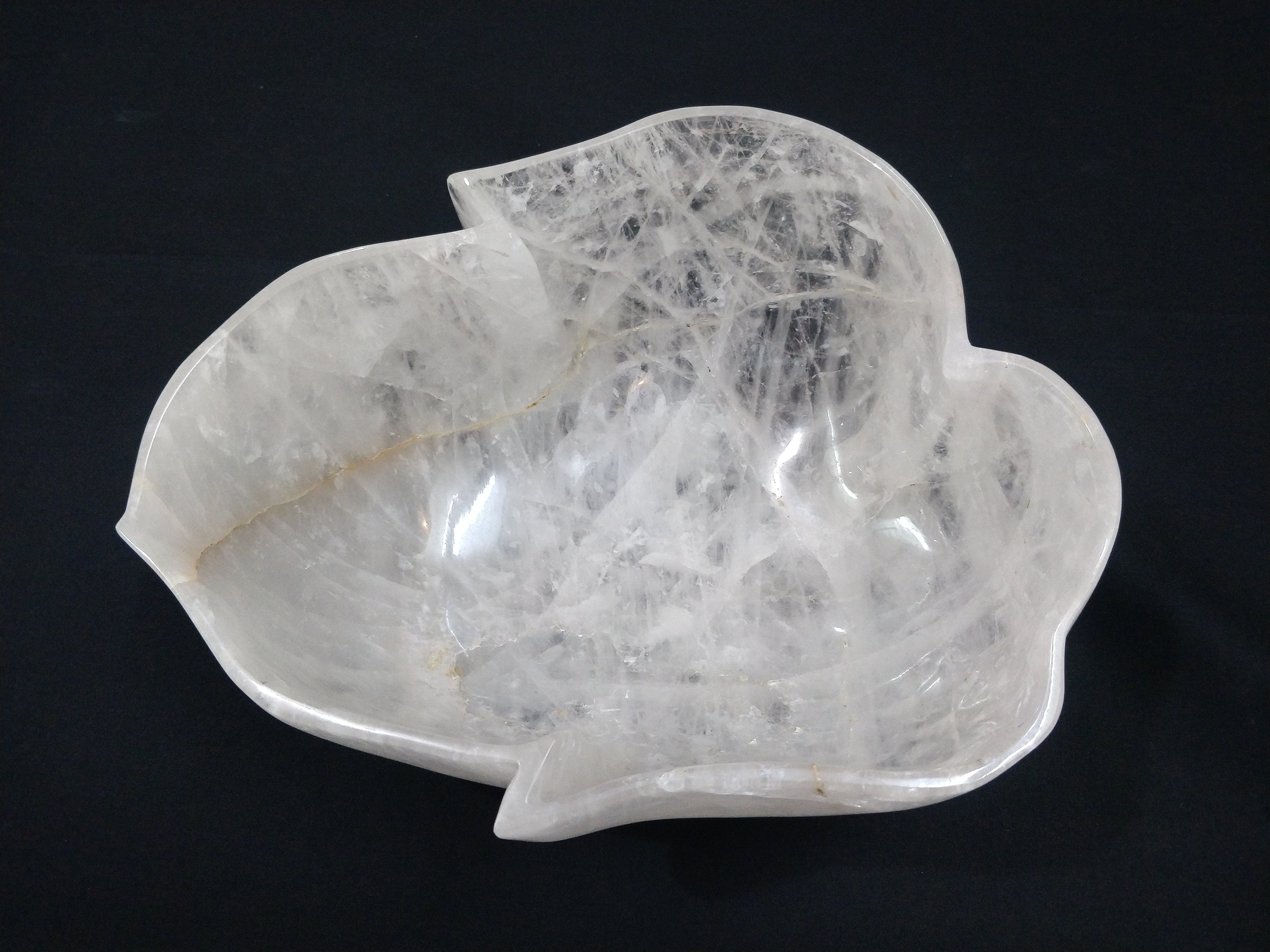 Crystal Gemstone bowl Clear quartz Bowl Healing Bowl Flower Etsy