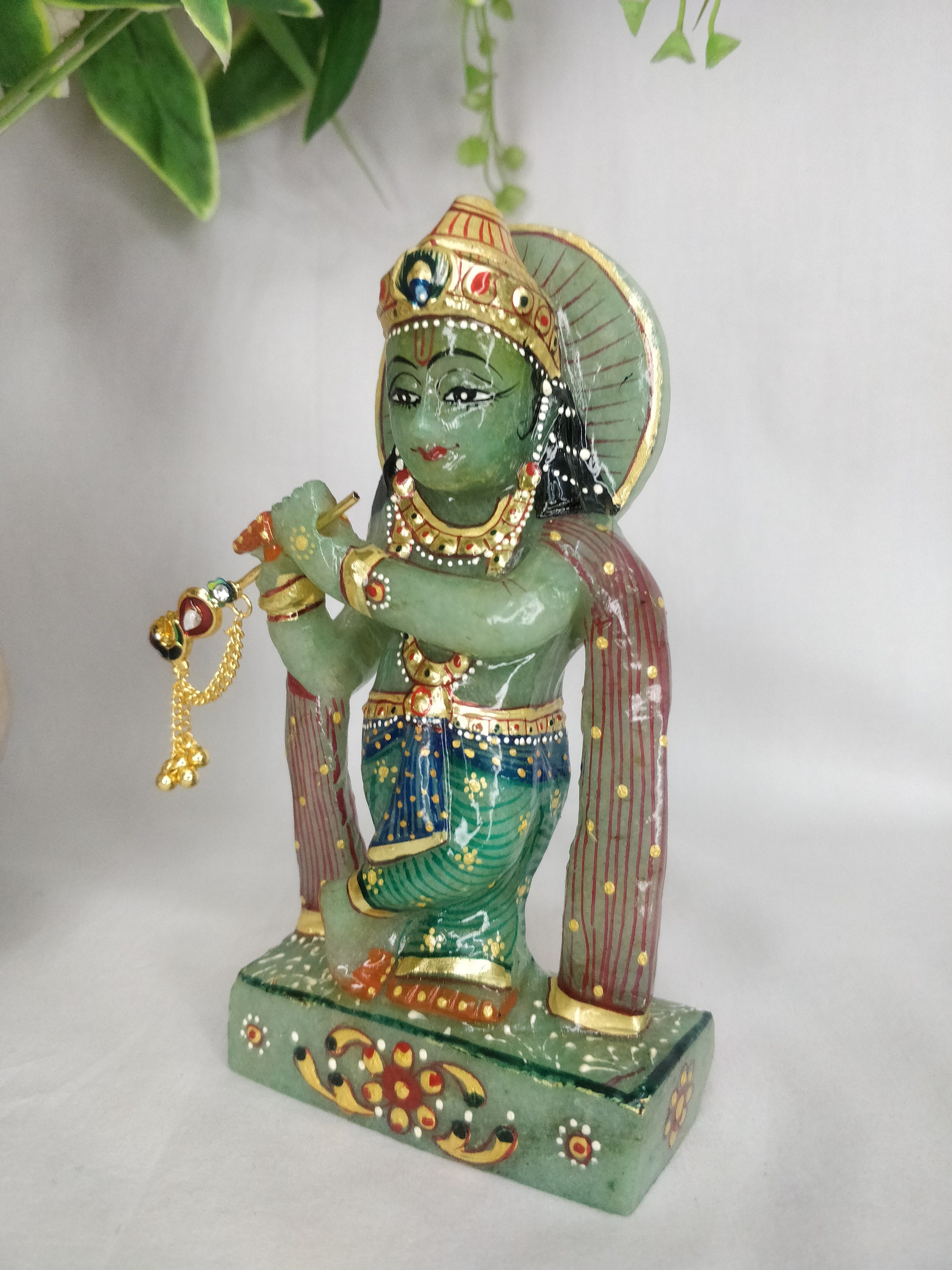 Jade Krishna Statue Lord Krishna Krishna Idol Lord Gopal Etsy