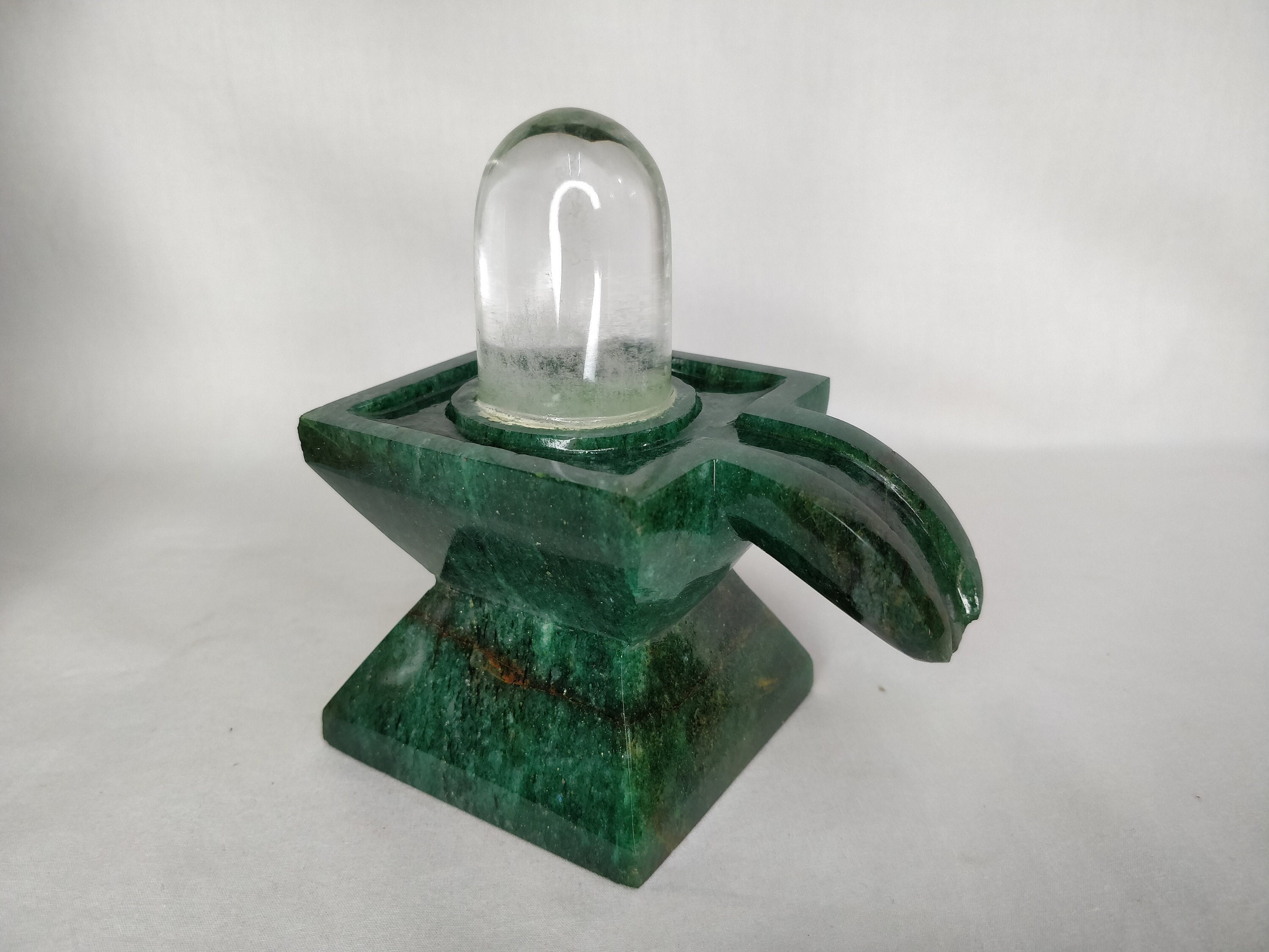 Green Jade Shivling, Crystal shivling, Shiva Lingam, Banlingam, Shivalingam for home, pooja Idols, prayer statue, Spiritual Home Decor