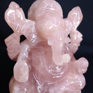 Rose quartz Ganesha, Pink Quartz Ganesha, Gemstone Ganesha, Hindu God Ganesha, Meditation Altar, Spiritual Decor, Prayer Pooja idols image 8