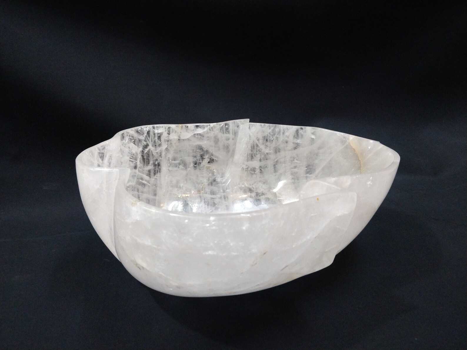 Crystal Gemstone Bowl Clear Quartz Bowl Healing Bowl Flower Etsy