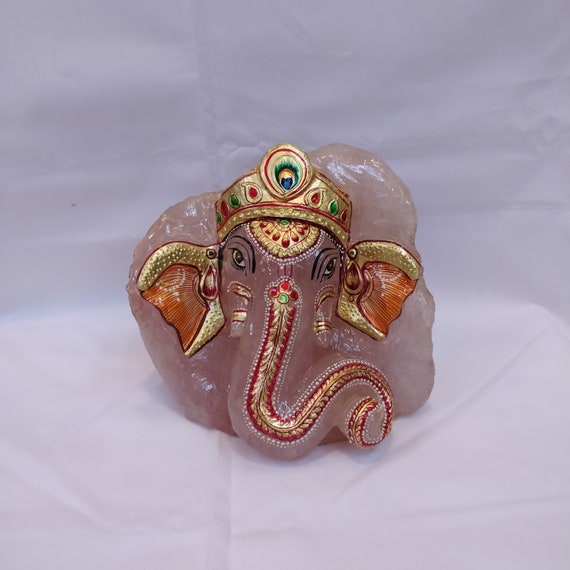 Rosenquarz Rock Ganesh Rosenquarz Ganesh Edelstein Ganesh Etsy