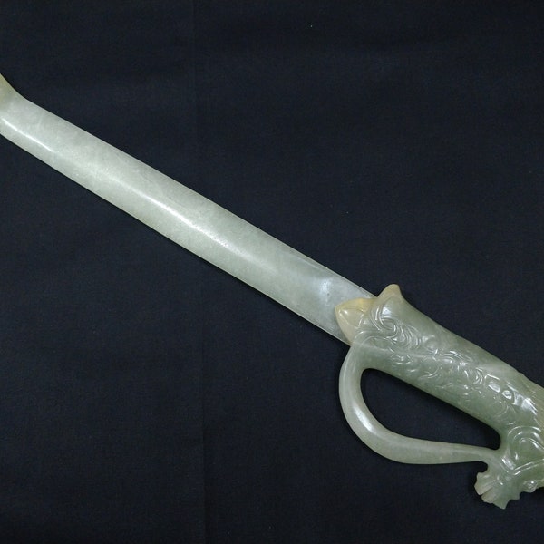 Jade dagger, Jade knife, Jade sword, Green aventurine knife, Mughal style dagger, Horse head dagger, Indian persian jade dagger knife