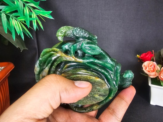 Jade Ashtray, Gemstone Ashtray, Bird Nest Shape Ashtray, Green