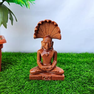 Sunstone Parasnath 7 inch, Lord Parshvanath, Parshwanath, Jain Tirthankaras Statues, Jainism, Jain Spiritual God Idols, Religious Gift decor