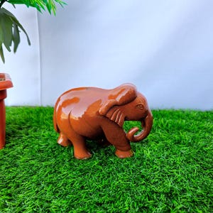 Sunstone Elephant, Handcarved Stone Elephant, Animal Decor, Good Luck Keepsake Stone Gift, Home Office decor, Indian Handicraft Temple Decor