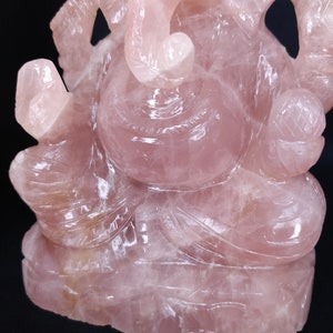 Rose quartz Ganesha, Pink Quartz Ganesha, Gemstone Ganesha, Hindu God Ganesha, Meditation Altar, Spiritual Decor, Prayer Pooja idols image 9