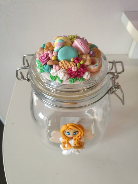 Jar With Delicious Decorated Cookie Jars Glass With Angel Etsy
