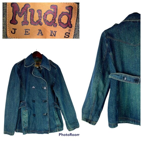 Pea Trench Coat Jean Denim Jacket - Etsy