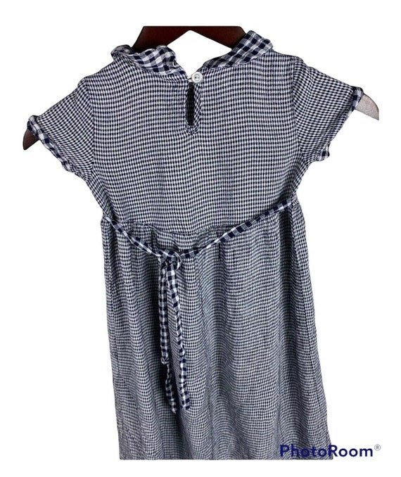 Amy Byer Girls 6 Dress Gingham Plaid Navy Blue Wh… - image 3