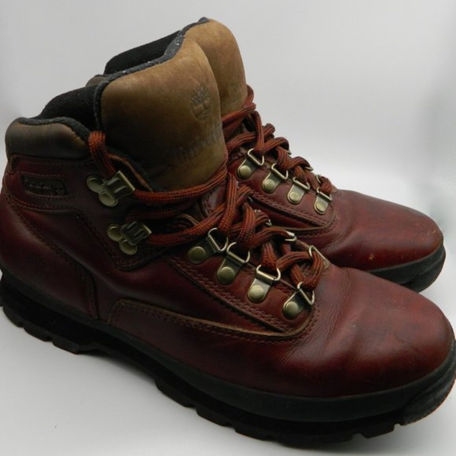 Vintage Timberland Boots Mens 9 Womens 11 Brown Leather Lace Etsy