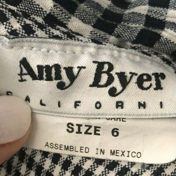 Amy Byer Girls 6 Dress Gingham Plaid Navy Blue Wh… - image 4