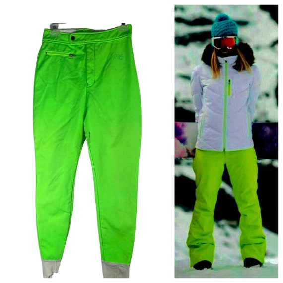 Vtg Schoeller Nils 10 Medium Snow Ski Pants Neon G
