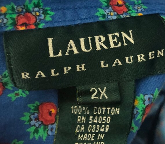 Vtg Ralph Lauren 2X 18 20 Wrap Shirt Top Floral P… - image 5