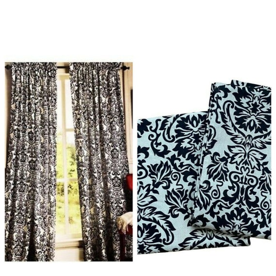 Pier 1 Imports Pair Set 2 Curtain Panels Ds Damask Black India Curtain Panels Ds Damask, Pier One Imports Curtain Panels
