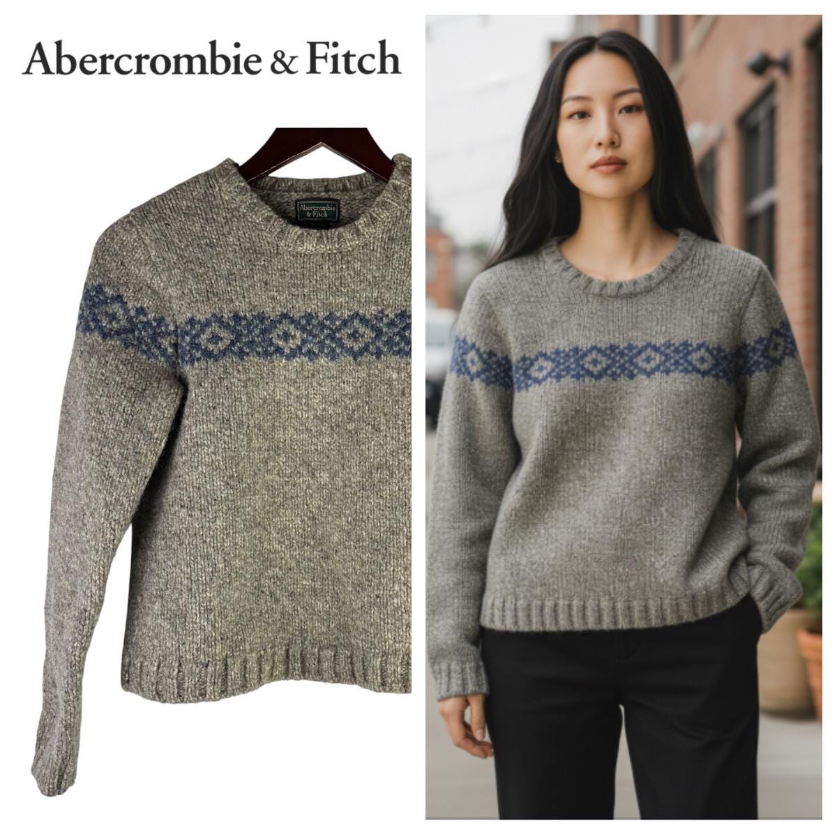 90s Abercrombie Sweater - Etsy 90s英国製 Abercrombie&Fitch 100