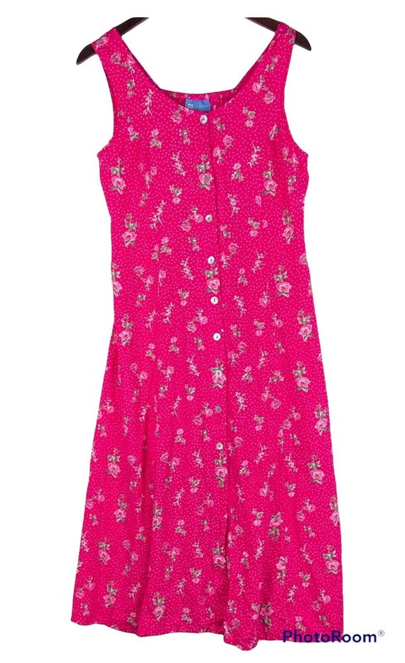 Vtg Koret Small Shirtdress Midi Dress Jumper Pink… - image 2