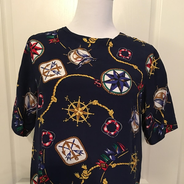 70’s Psychedelic Abstract Art Button Down Shirt by Alfred Dunner