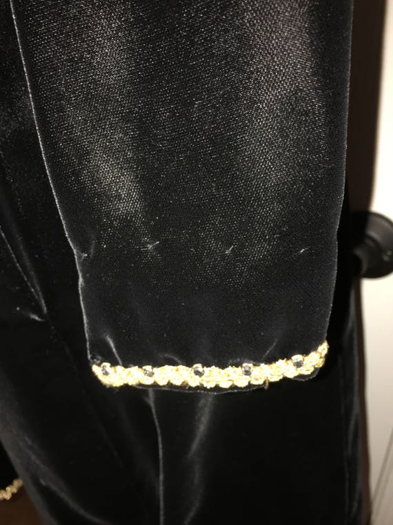 Vintage Velvet Gold Rhinestone Trim Morton Myles … - image 4