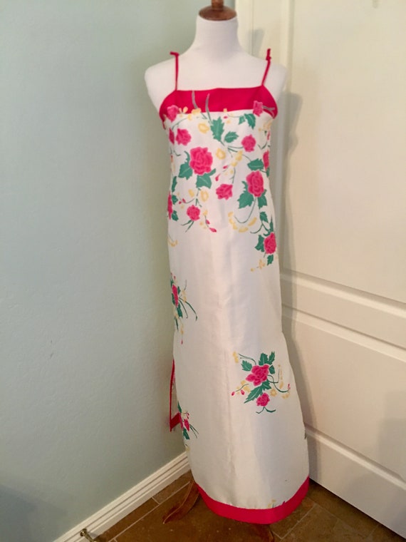 Yolande Silky Floral Nightgown Maxi Dress